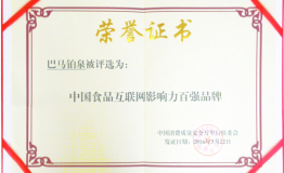 传统品牌走入互联网巴马铂泉再获殊荣