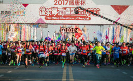 醉爱享跑  2017盛唐杯·蓬莱葡萄酒国际马拉松举杯起跑